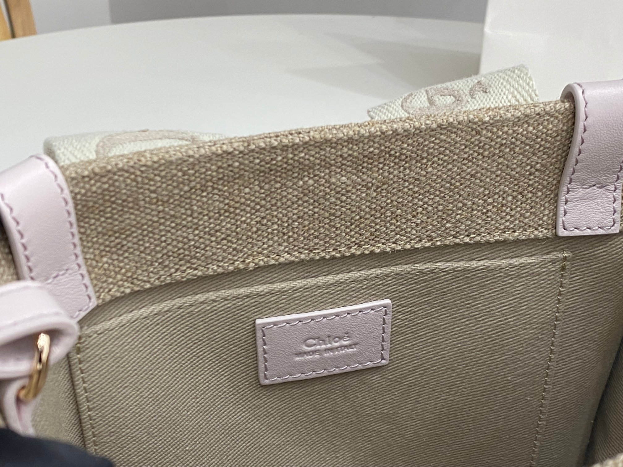 Chloe Small Woody Tote Bag In Linen